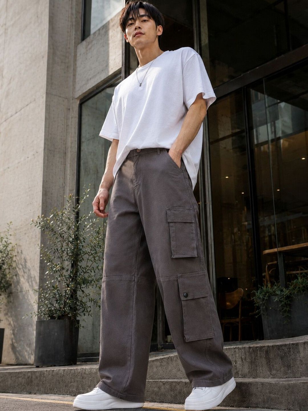 Eszett Seluar Kapas Cargos Regular Fit Mid-Rise Lelaki