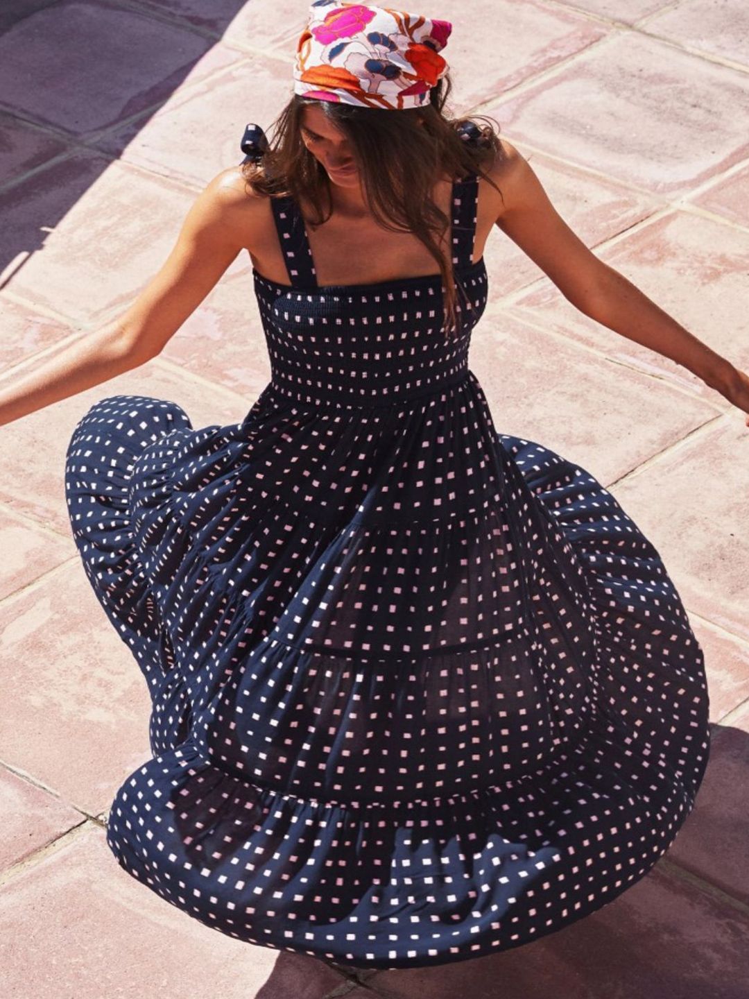 all about you Polka Dot Print Fit & Flare Maxi Dress