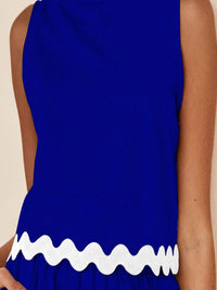 all about you Ruffle Waves Round Neck Top With Shorts Co-Ords
