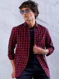 The Indian Garage Co Men Checked Slim Fit Opaque Casual Shirt