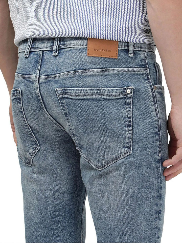 RARE RABBIT Men Comfort Fit Heavy Fade Stretchable Jeans