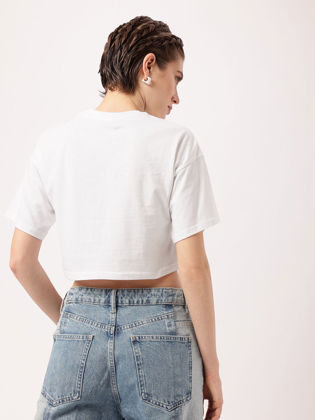 DressBerry Fearless Edge Printed Boxy Fit Crop T-shirt