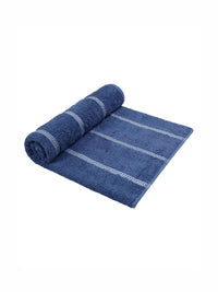 MYTRIDENT Blue & White Striped Cotton 450 GSM Bath Towel