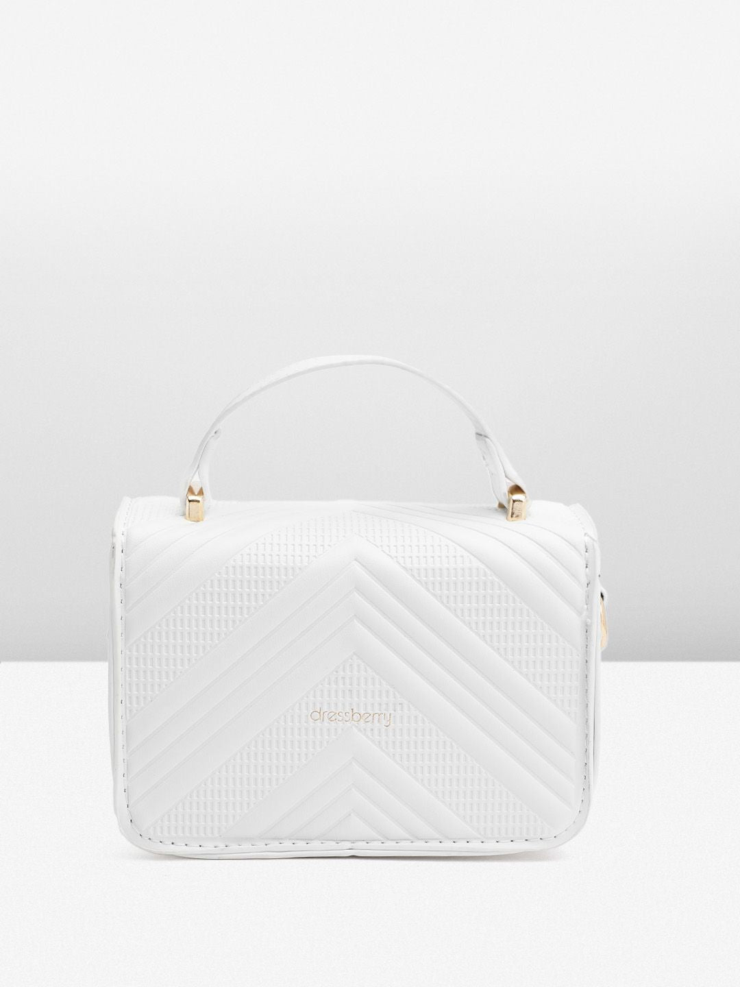 DressBerry Textured Structured Satchel Bag