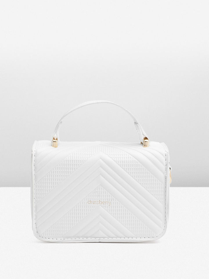 DressBerry Textured Structured Satchel Bag