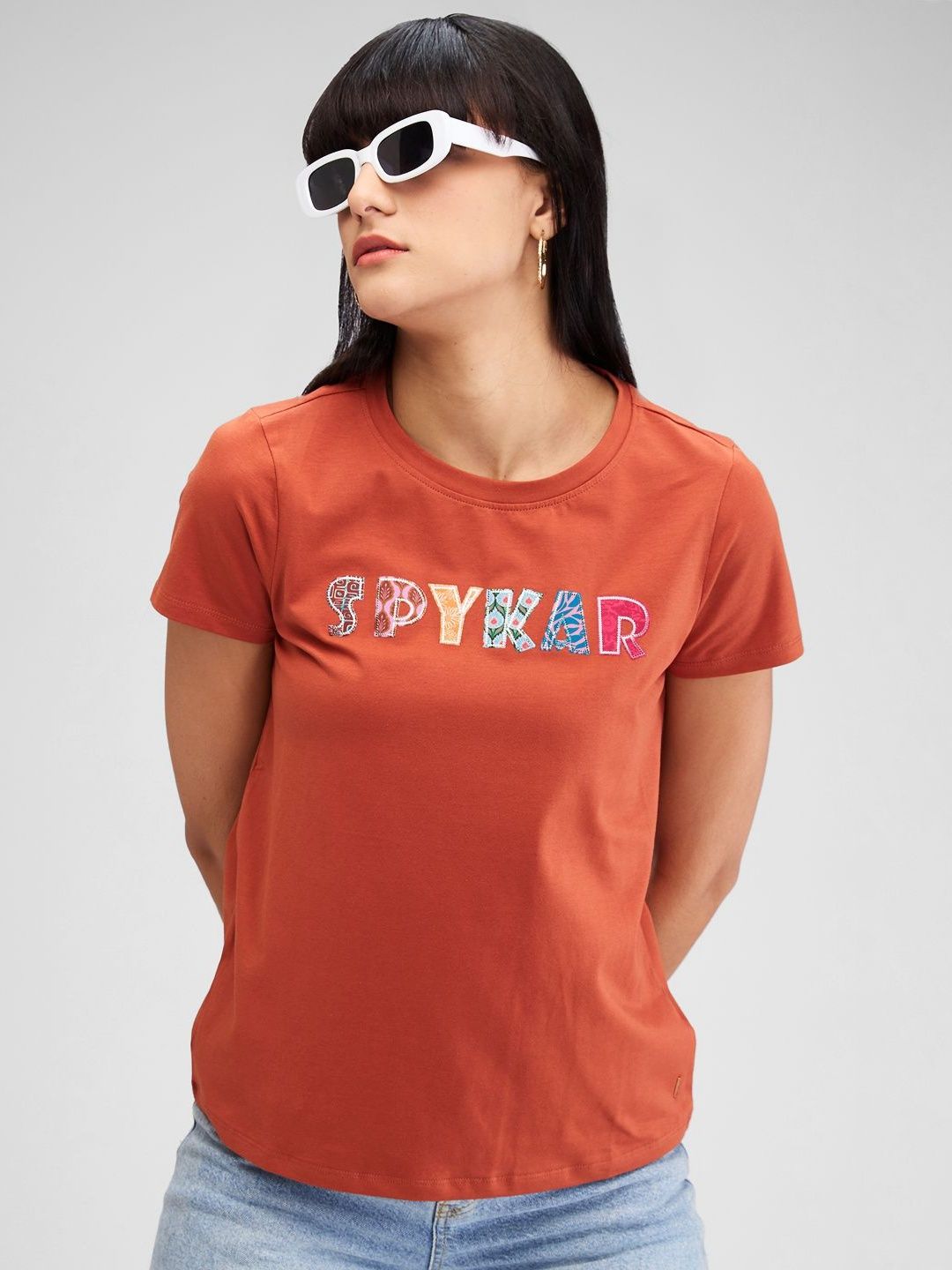 SPYKAR Women Typography T-shirt