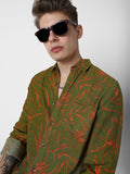 VASTRADO Men Classic Slim Fit  Printed Slim Collar Casual Shirt