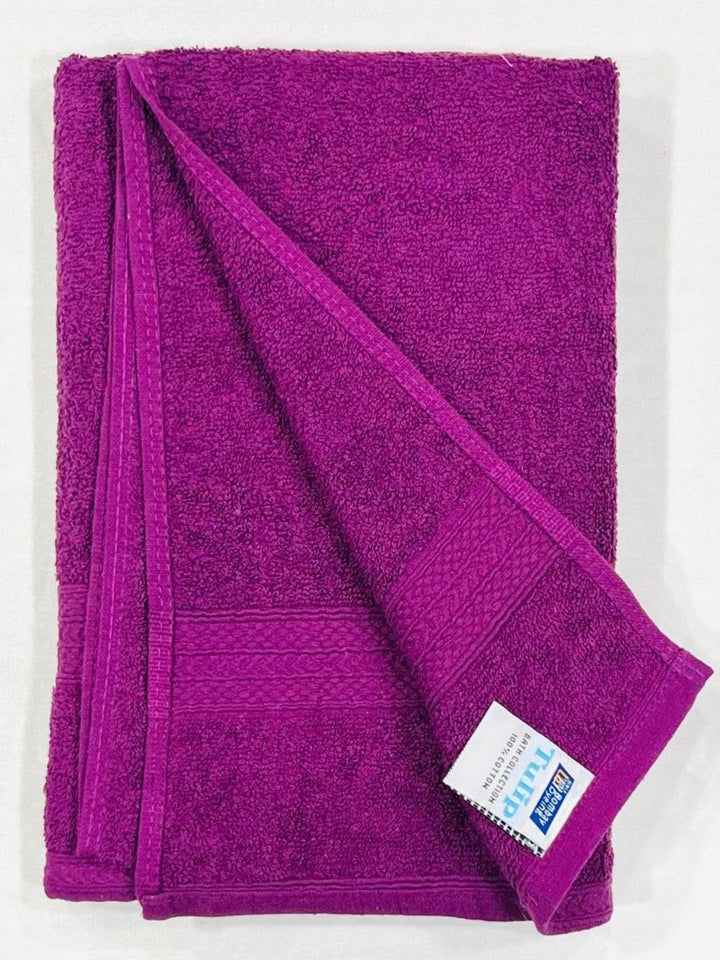 BOMBAY DYEING Tulip Purple Pure Cotton 450 GSM Bath Towel