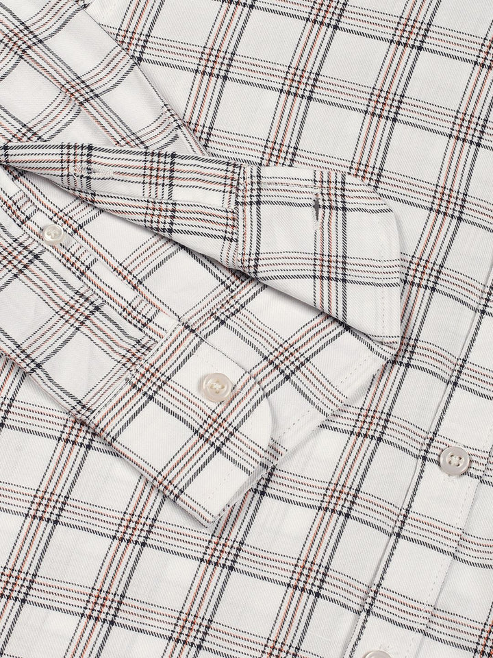 Thomas Scott Men Premium Slim Fit Opaque Checked Casual Shirt