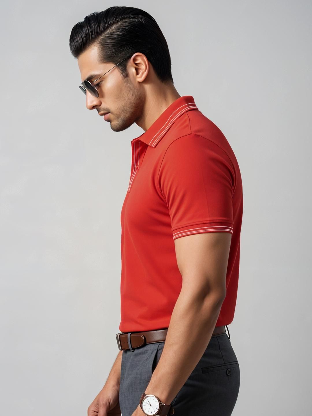 Tshirts Kapas Merah Lelaki ADRO