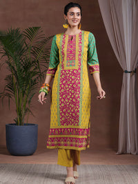 Libas Floral Printed Straight Kurta with Palazzos