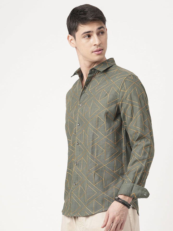 VASTRADO Men Classic Slim Fit Floral Opaque Casual Shirt