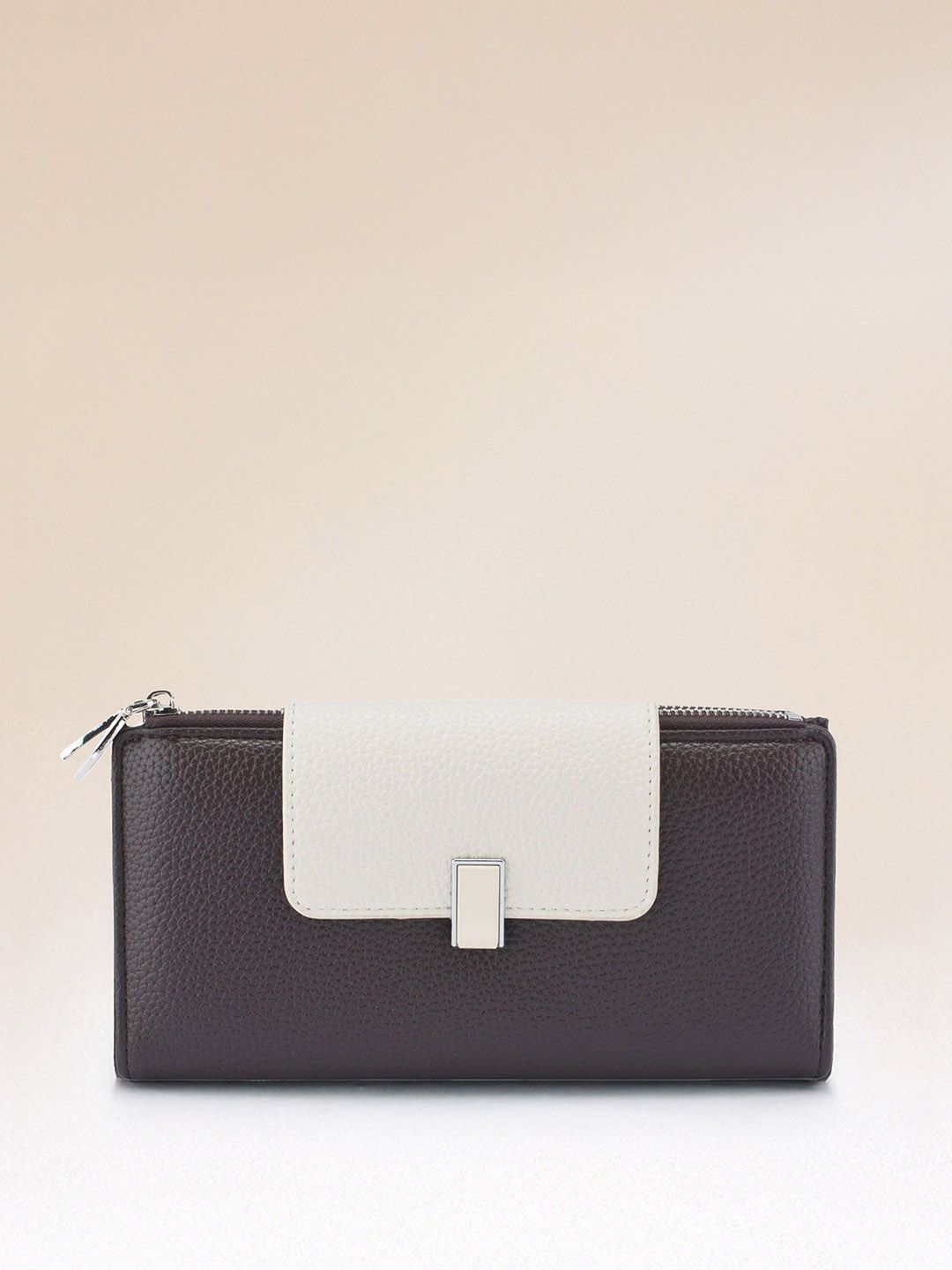 Lino Perros Women Buckle Detail Two Fold Wallet with SIM Card Holder