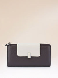 Lino Perros Women Buckle Detail Two Fold Wallet with SIM Card Holder