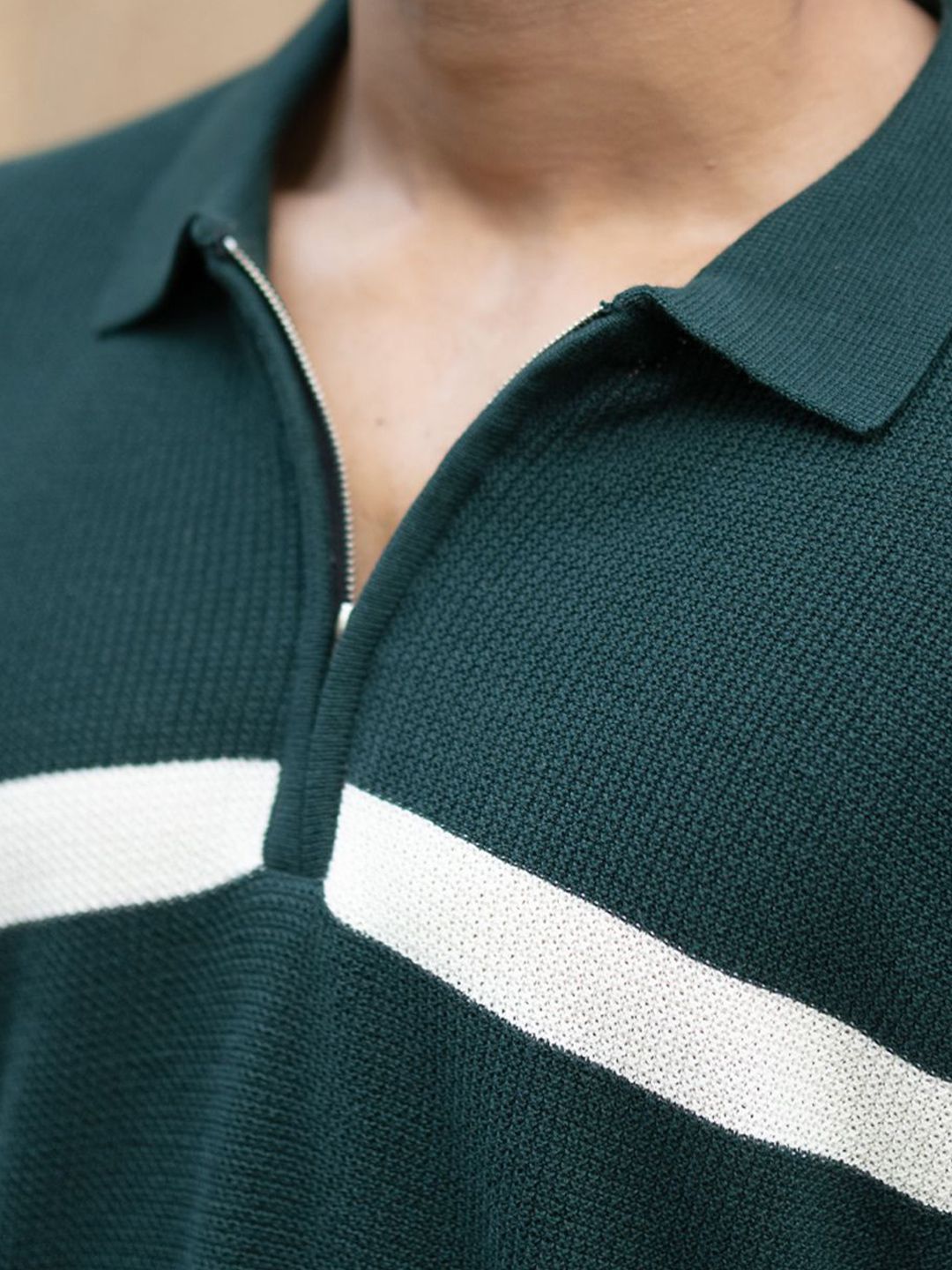 Powerlook Striped Polo Collar T-shirt