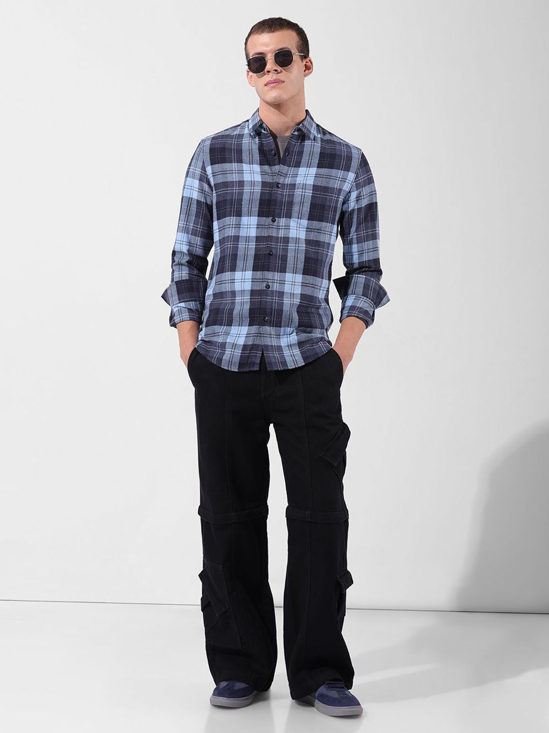 The Indian Garage Co Checked Cotton Slim Fit Casual Shirt