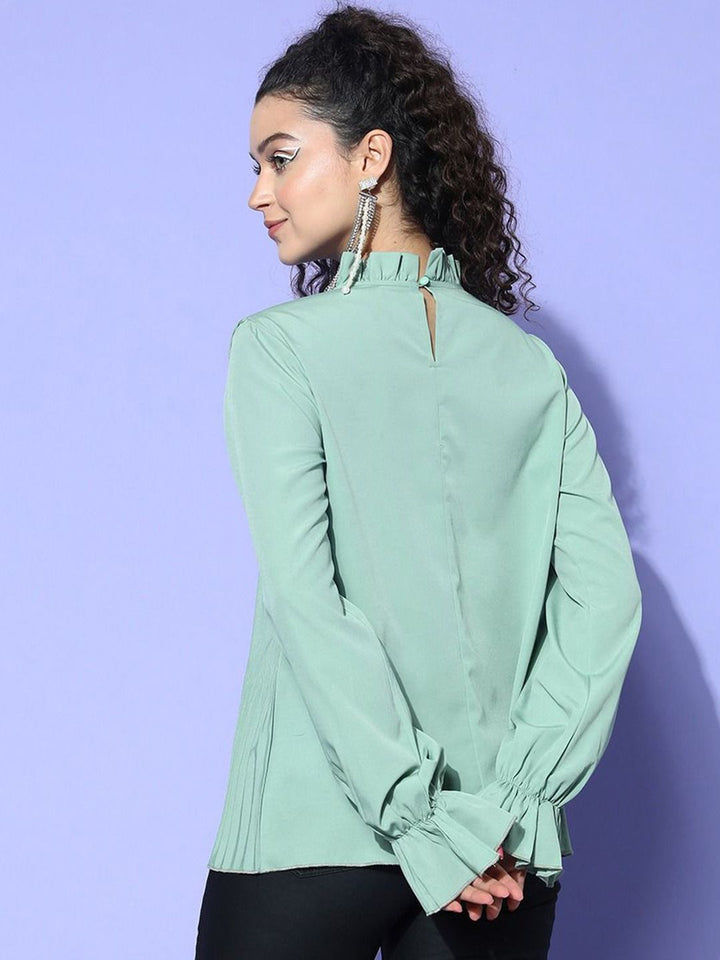 Berrylush Bishop Sleeves Ruffles Top
