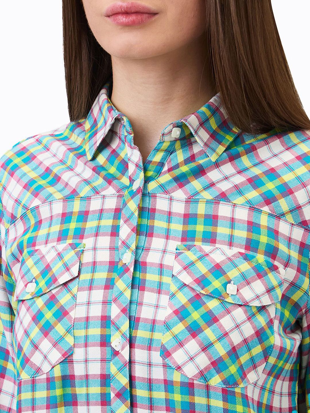 SPYKAR Women Regular Fit Spread Collar Checked Casual Shirt