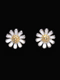 PANASH 925 Sterling Silver Rhodium & Gold-Plated Floral Studs