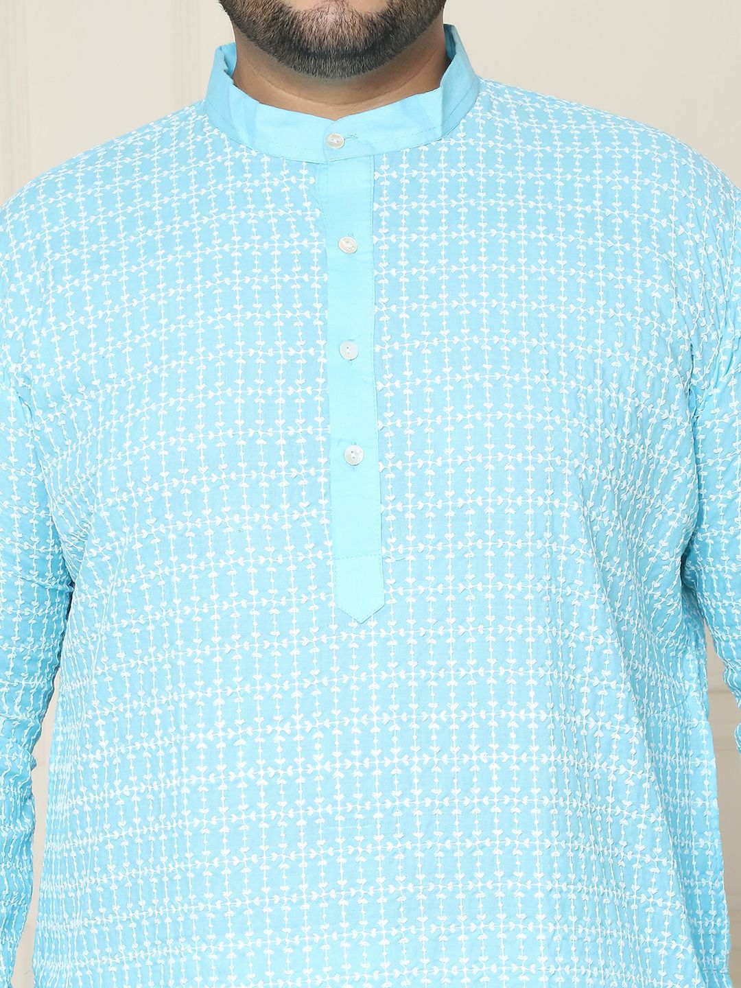 SOJANYA PLUS Benang Sulam Bunga Berfungsi Kurta Lurus Kapas Tulen dengan Piyama