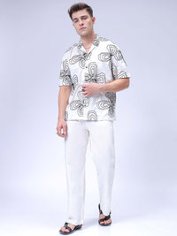 The Indian Garage Co Men Relaxed Fit Cuban Collar Floral Printed Casual Shirt