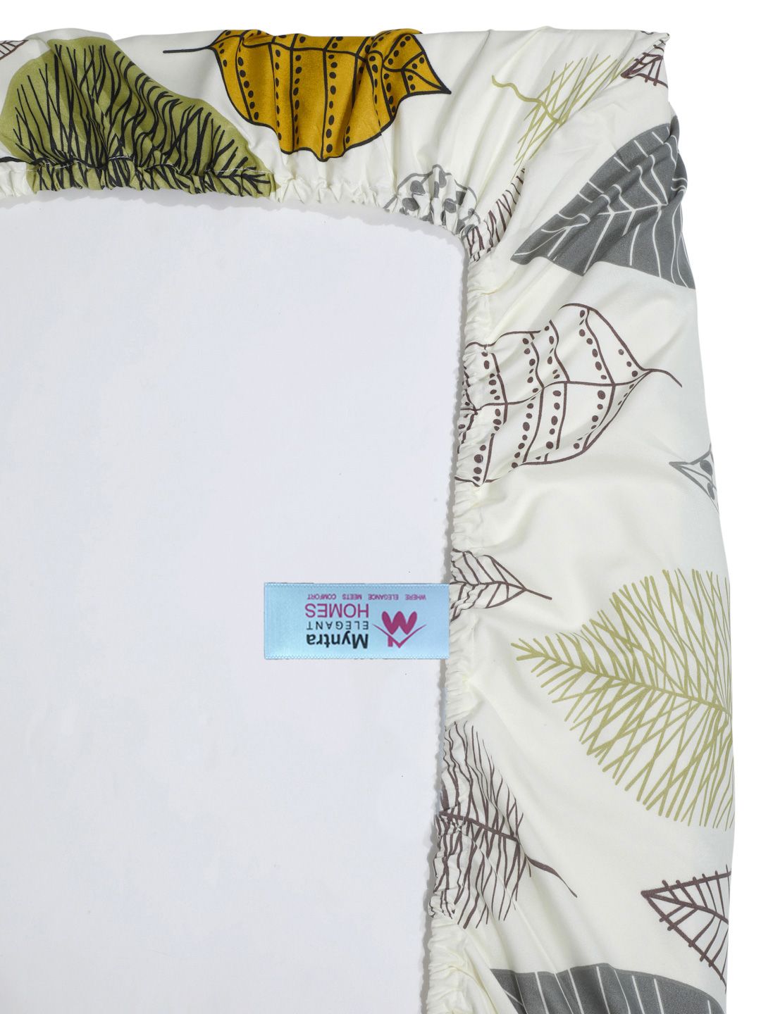 Myntra Elegant Homes Book Fold Cream Printed 300TC King Bedsheet Set 2.5m x 2.25m