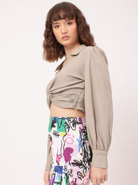 DressBerry Chic & Cheery Twisted Crop Top