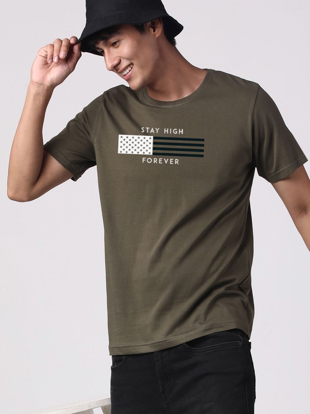 ADRO Men Graphic Printed Cotton T-shirt