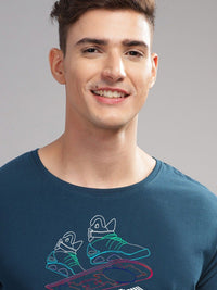 ADRO Men Typography Printed Tropical Raw Edge T-shirt