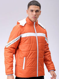 The Indian Garage Co Men Hooded Striped Casual Padded Jacket