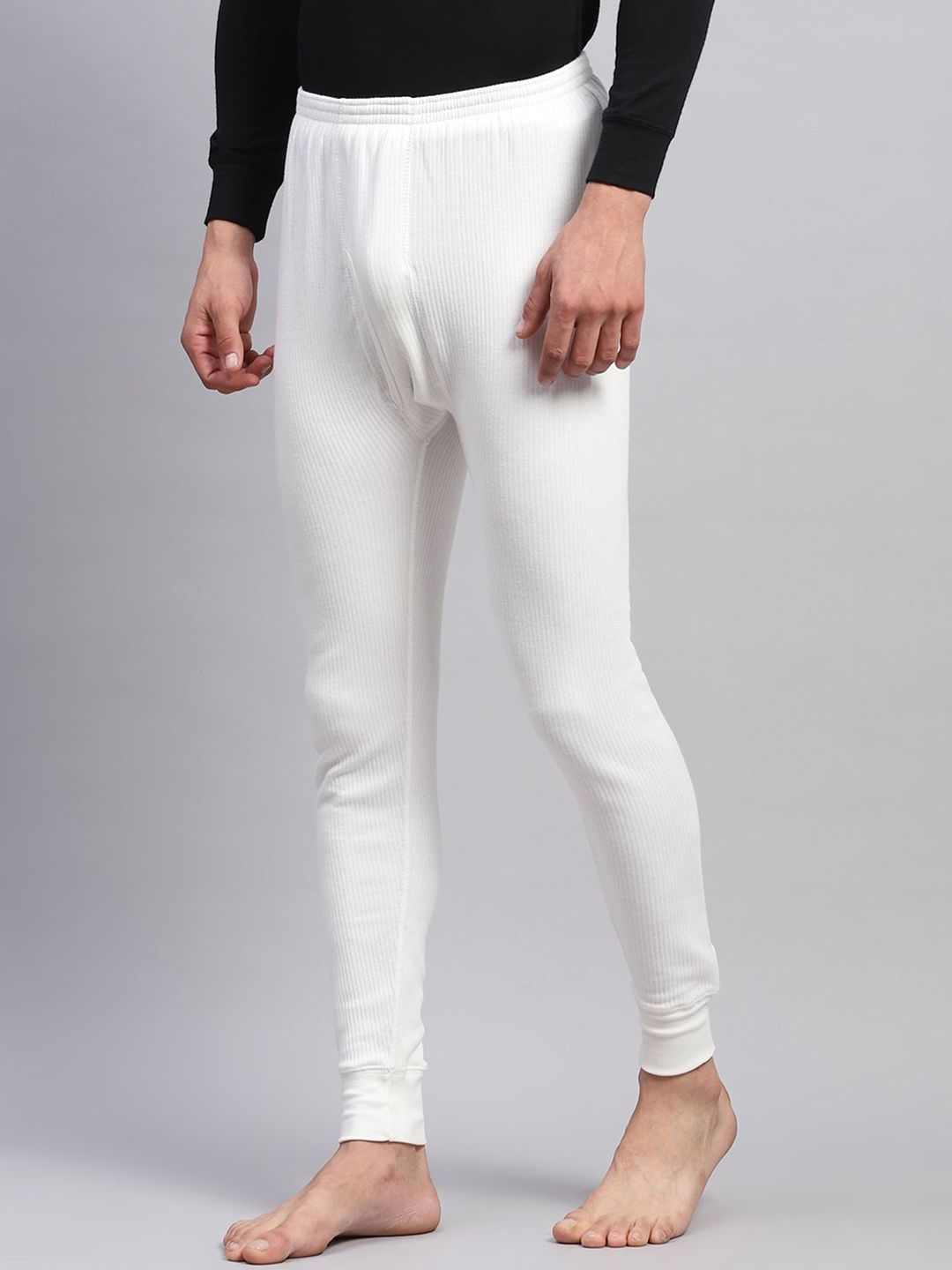 Monte Carlo Men Ribbed Mid-Rise Cotton Thermal Bottoms