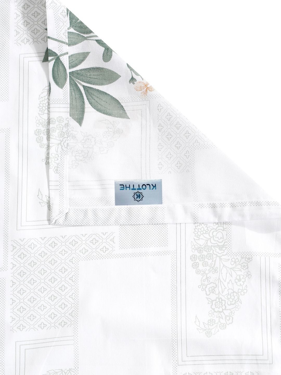 KLOTTHE White & Grey Floral 400 TC Cadar dengan 2 Sarung Bantal