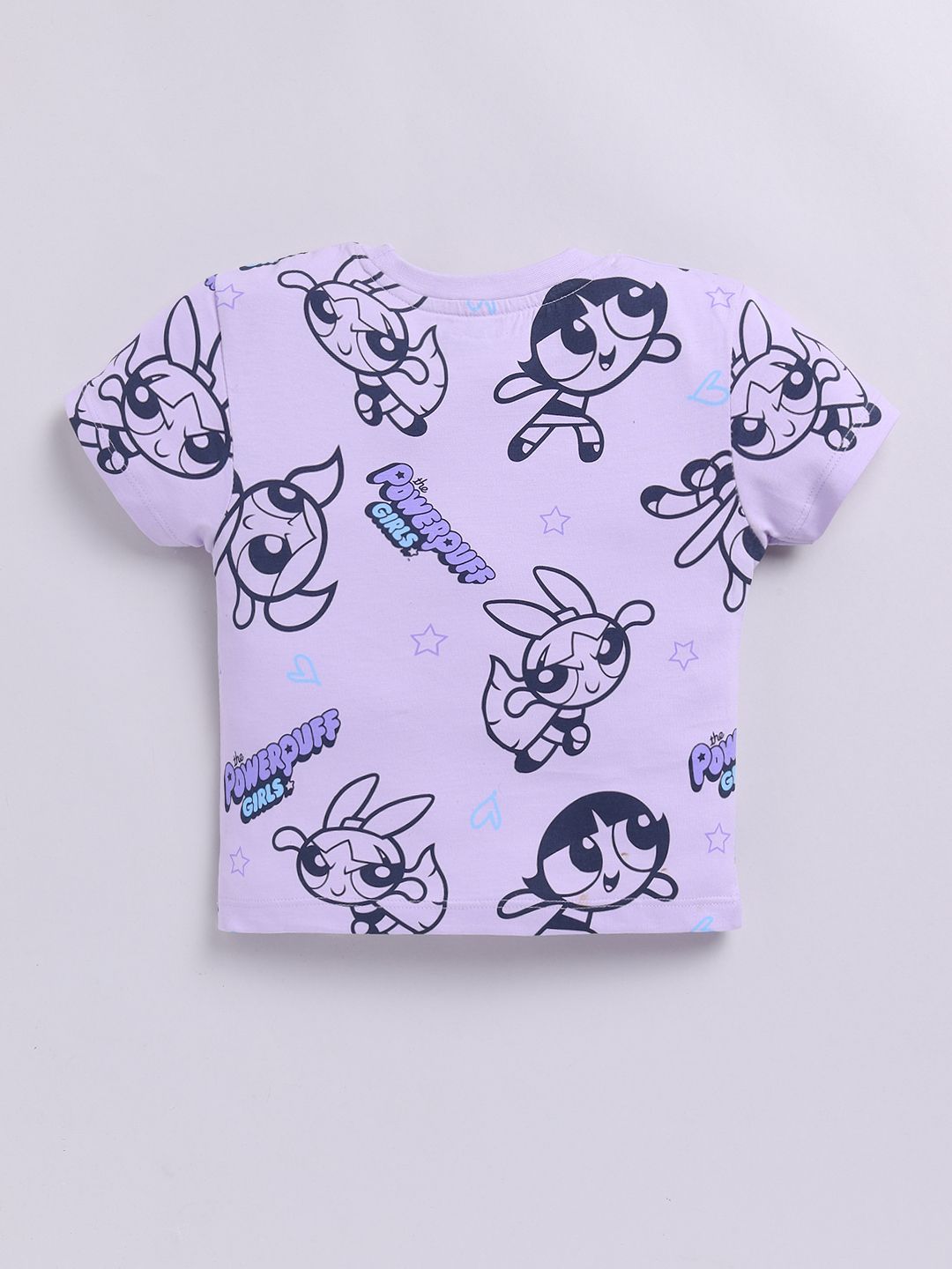 Happy Faces Kids Girls Powerpuff Girls Printed Pure Cotton T-Shirt