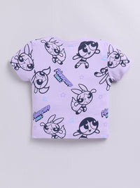 Happy Faces Kids Girls Powerpuff Girls Printed Pure Cotton T-Shirt