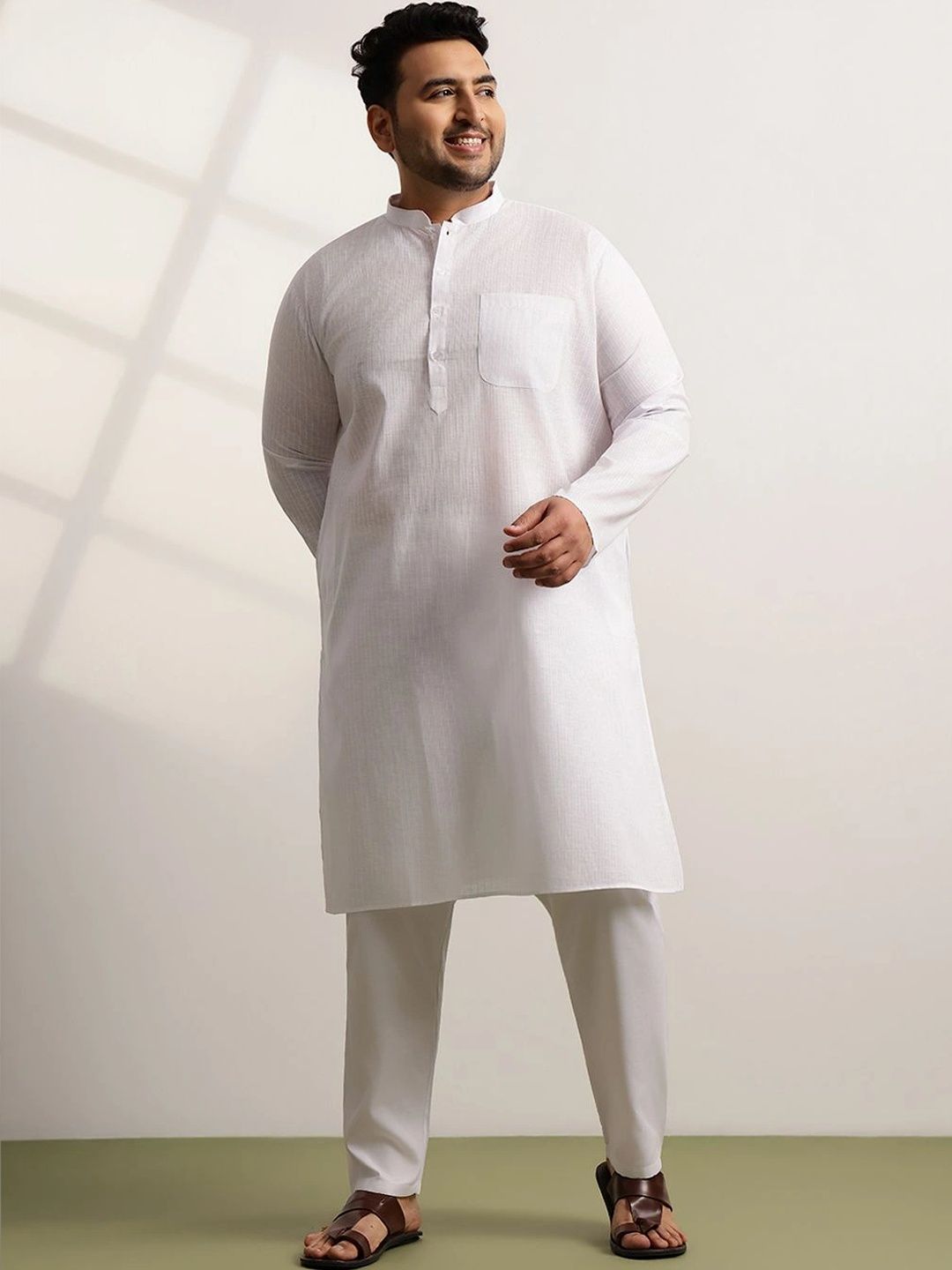 SOJANYA PLUS Men Regular Pure Cotton Kurta with Pyjamas