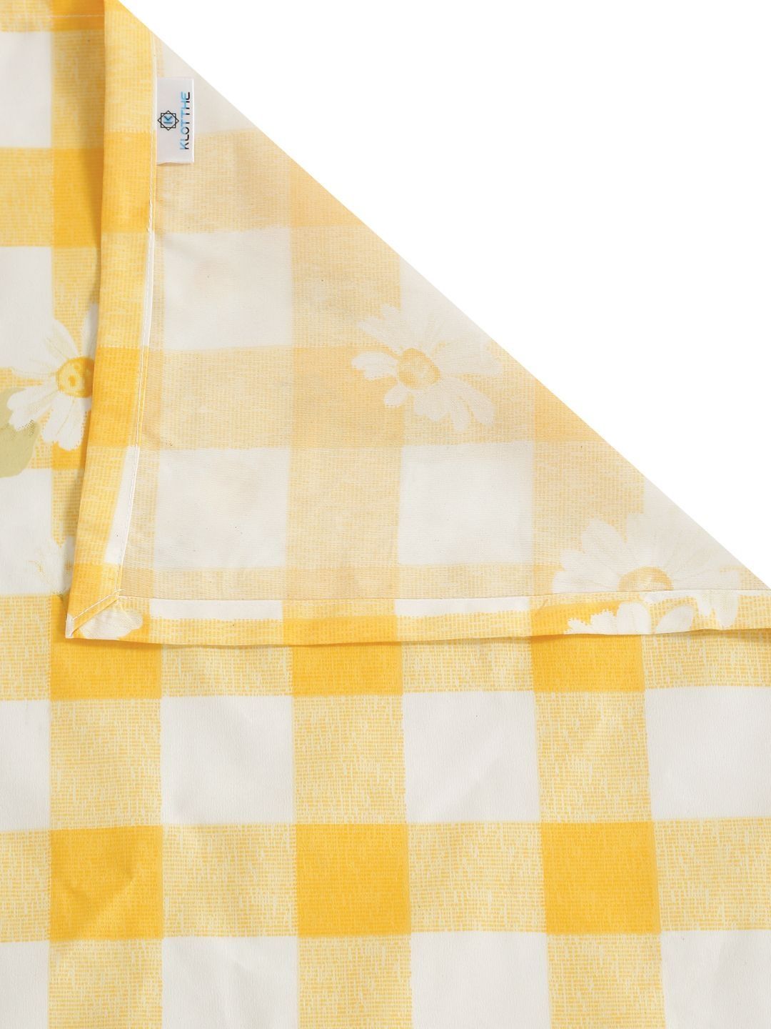 KLOTTHE Yellow & White Floral 300 TC King Bedsheet with 2 Pillow Covers