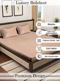 Myntra Elegant Homes Bulu Warna Pic 300 TC Cadar King dengan 2 Sarung Bantal