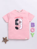 Happy Faces Boys Pure Cotton Typography Printed T-shirt