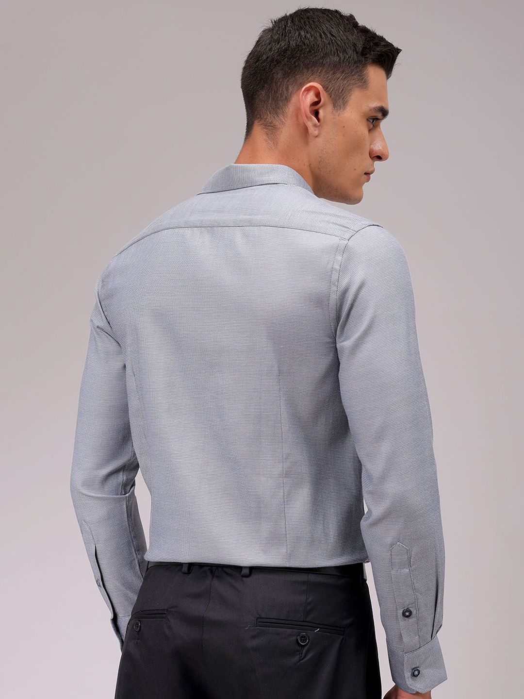 The Indian Garage Co. X Luxe Men Cutaway Collar Solid Slim Fit Formal Shirt