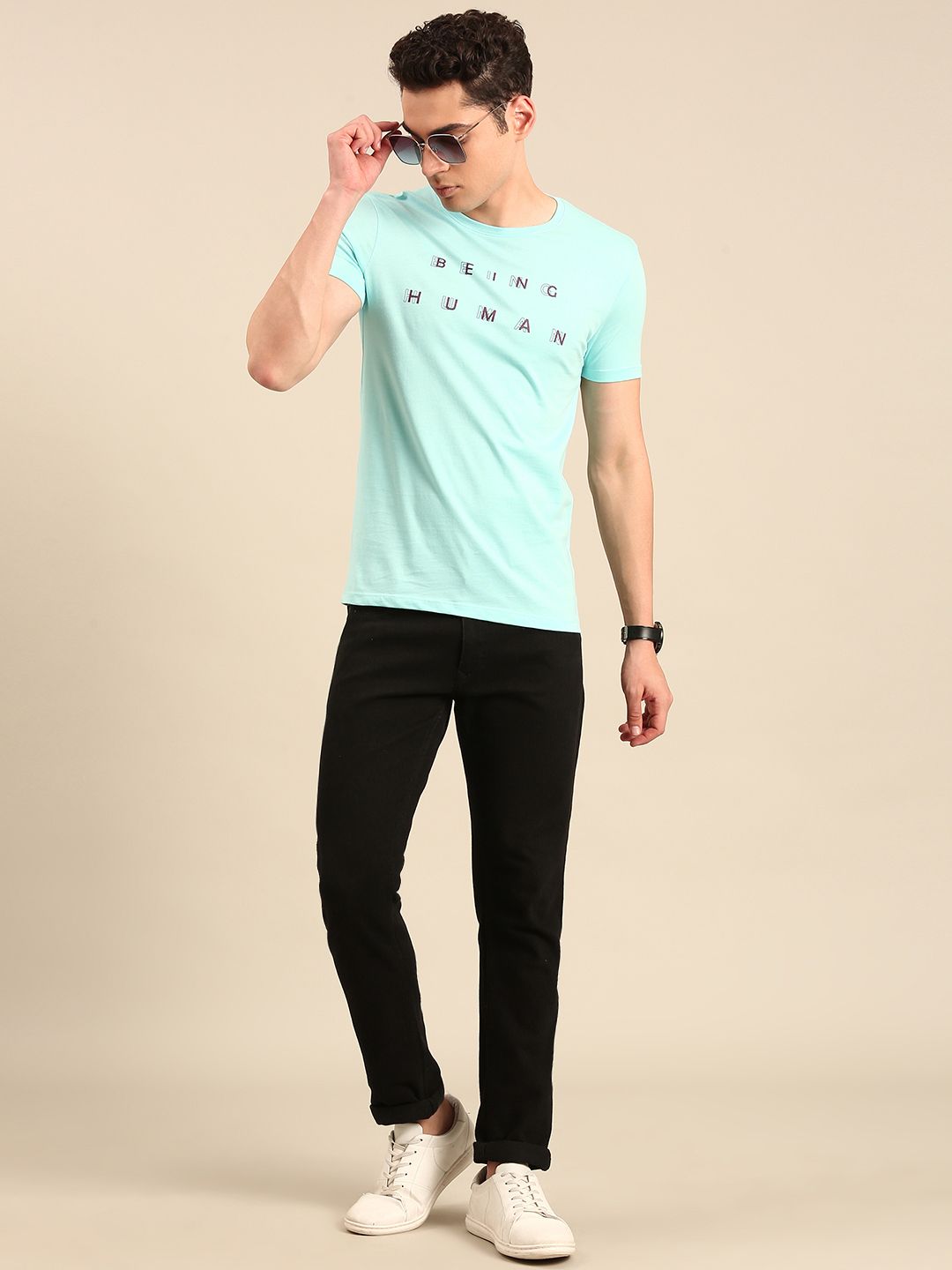 Being Human Typography Printed Pure Cotton T-shirt