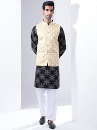 Anouk Men Geometric Printed Straight Kurta with Pyjamas & Nehru Jacket