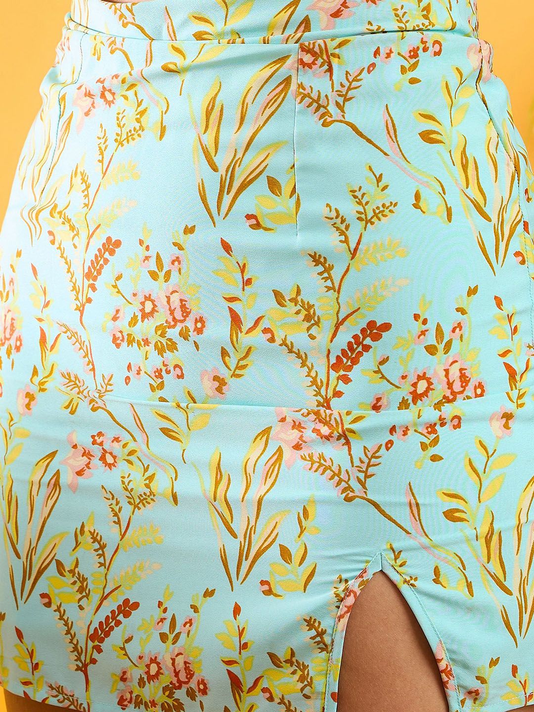 Berrylush Printed A-Line Mini Skirt