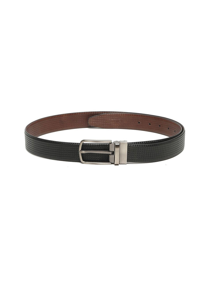 Teakwood Leathers Men Textured Leather Reversible Formal Belt