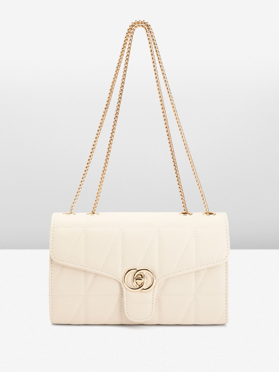 DressBerry Quilted Structured Sling Bag