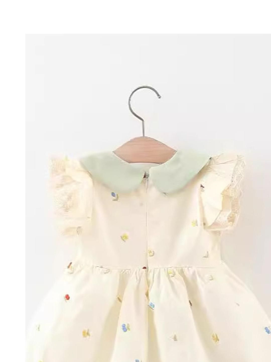 YK Floral Print Peter Pan Collar Fit & Flare Dress