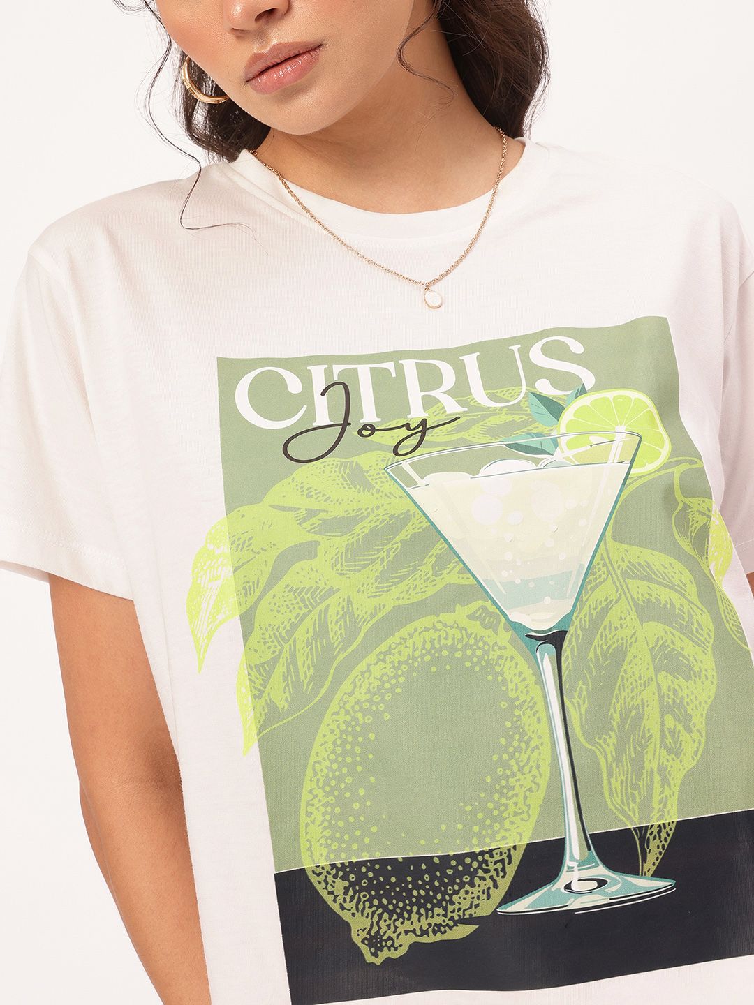 DressBerry Citrus Punk Style Printed Relaxed Fit T-shirt