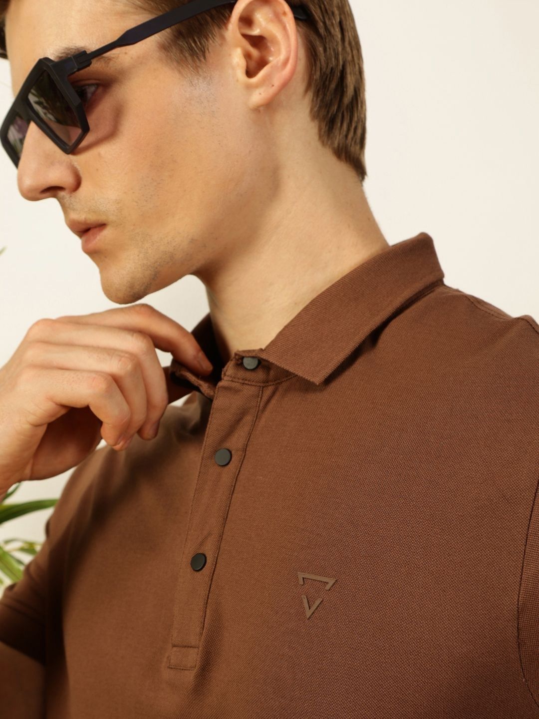Thomas Scott Men Solid Polo Collar Pure Cotton T-shirt