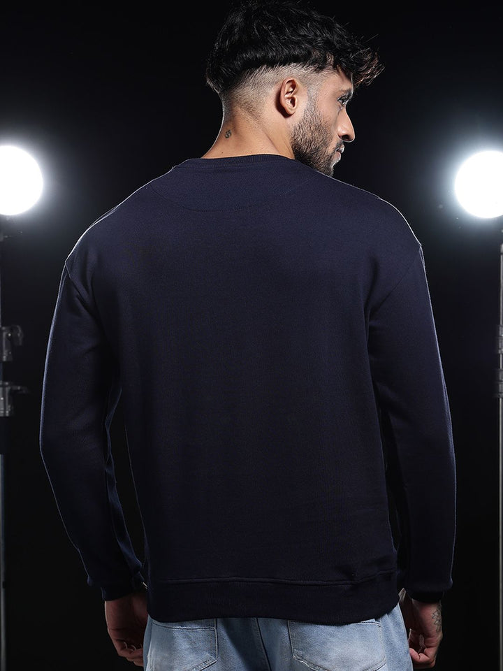 Eszett Lelaki Leher Bulat Lengan Panjang Sweatshirt