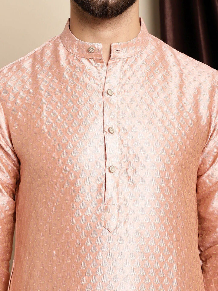 Anouk Ethnic Motifs Woven Design Jacquard Silk Kurta