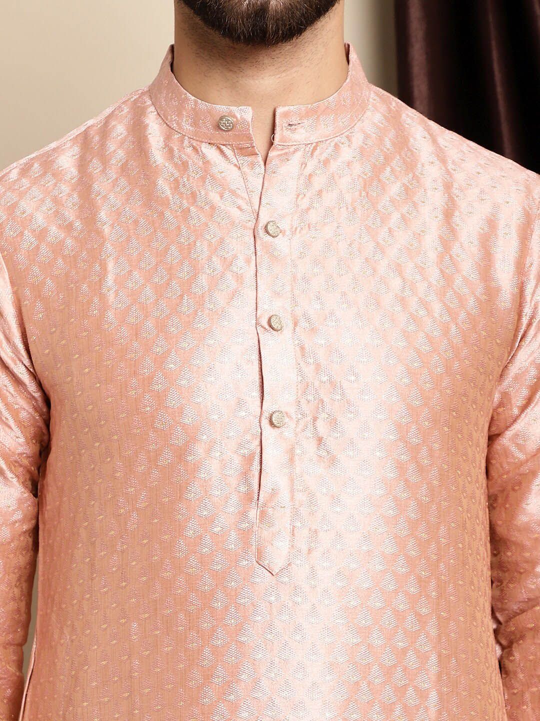 Anouk Ethnic Motifs Woven Design Jacquard Silk Kurta